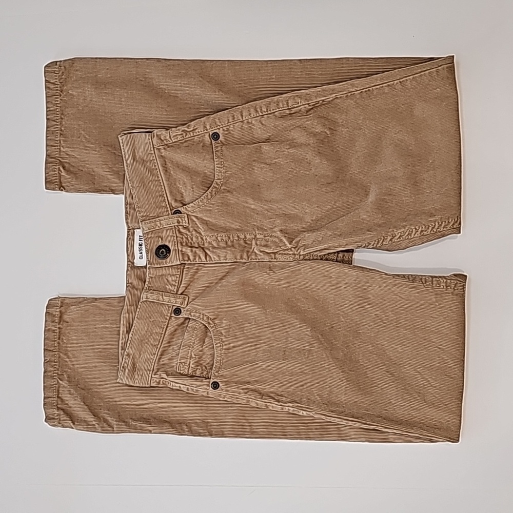 Gymboree Corduroy Pants Classic Fit Snap Button Adjustable Waist Tan‎ 10 Slim